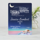 Puppy in the Clouds Baby shower Invitation Kaart (Staand voorkant)
