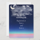 Puppy in the Clouds Baby shower Invitation Kaart (Achterkant)