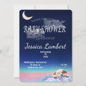 Puppy in the Clouds Baby shower Invitation Kaart (Voorkant)