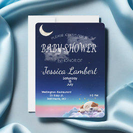 Puppy in the Clouds Baby shower Invitation Kaart