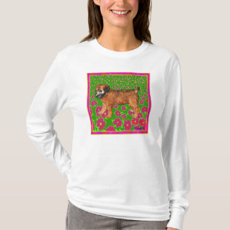Puppy in Tuin - Roze T-shirt