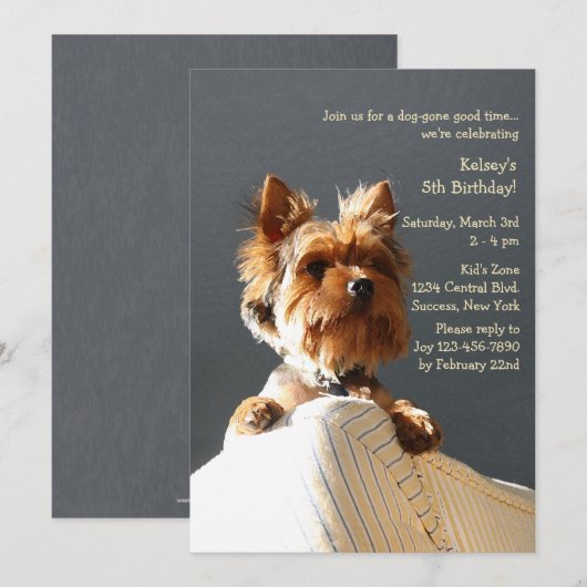 Puppy Invitation Kaart (Voorkant / Achterkant)