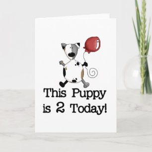 Puppy is 2 Verjaardag Tshirts en geschenken Kaart