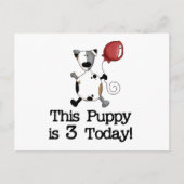 Puppy is 3 Verjaardag Tshirts en geschenken Briefkaart (Voorkant)