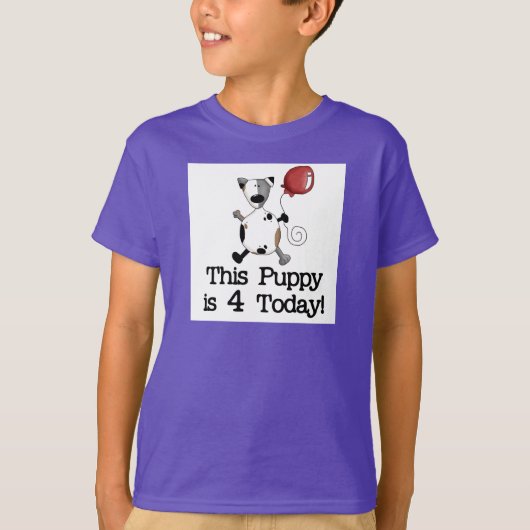 Puppy is 4 Verjaardag Tshirts en geschenken (Voorkant)