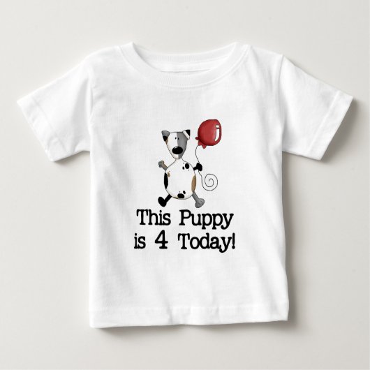 Puppy is 4 Verjaardag Tshirts en geschenken (Voorkant)