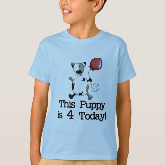 Puppy is 4 Verjaardag Tshirts en geschenken (Voorkant)