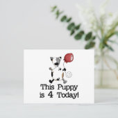 Puppy is 4 Verjaardag Tshirts en geschenken Briefkaart (Staand voorkant)