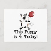 Puppy is 4 Verjaardag Tshirts en geschenken Briefkaart (Voorkant)