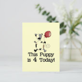 Puppy is 4 Verjaardag Tshirts en geschenken Briefkaart (Staand voorkant)