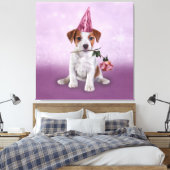 Puppy Jack Russell Terrier Canvas Afdruk (Insitu (Slaapkamer))