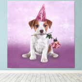 Puppy Jack Russell Terrier Canvas Afdruk (Insitu (Houten vloer))