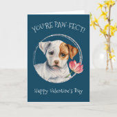 puppy | Je bent perfect! | Valentijnsdag Kaart (Gele Bloem)