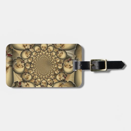 Puppy Kaleidoscoop Art Print Bagagelabel (Voorkant horizontaal)