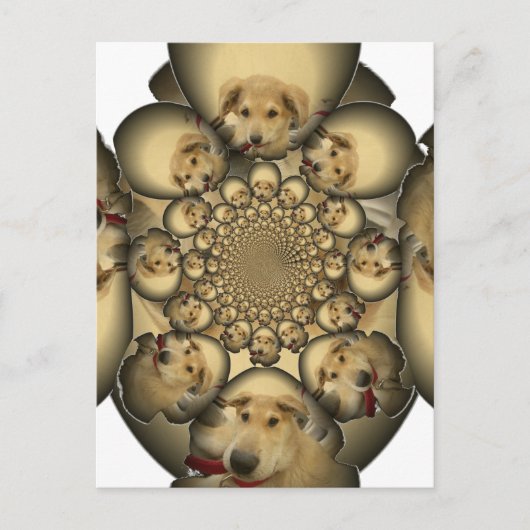 Puppy Kaleidoscoop Art Print Briefkaart (Voorkant)