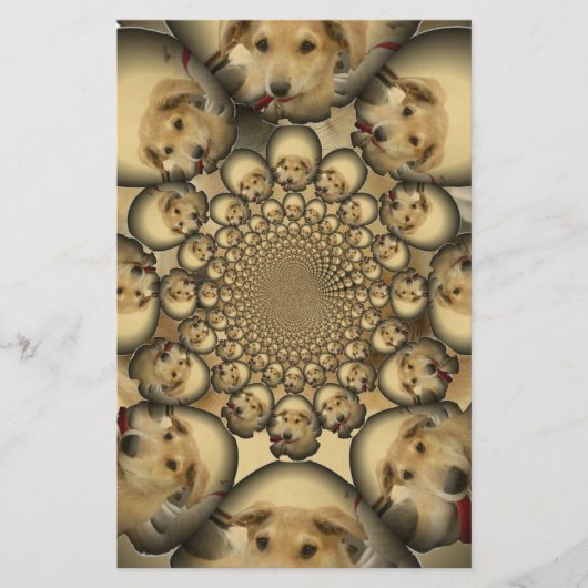 Puppy Kaleidoscoop Art Print Briefpapier (Voorkant)