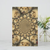 Puppy Kaleidoscoop Art Print Briefpapier (Staand voorkant)