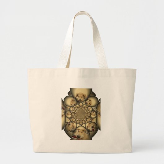 Puppy Kaleidoscoop Art Print Grote Tote Bag (Voorkant)