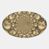 Puppy Kaleidoscoop Art Print Ovale Sticker (Voorkant)