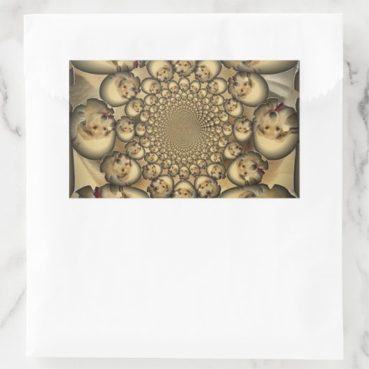 Puppy Kaleidoscoop Art Print Rechthoekige Sticker (Tas)