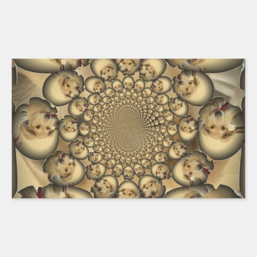 Puppy Kaleidoscoop Art Print Rechthoekige Sticker (Voorkant)