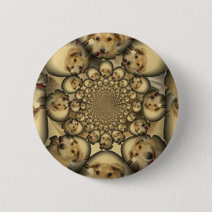 Puppy Kaleidoscoop Art Print Ronde Button 5,7 Cm