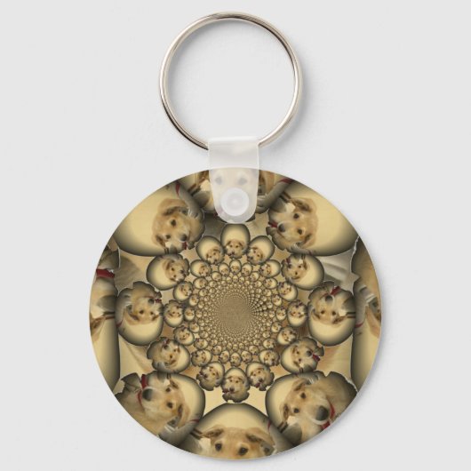 Puppy Kaleidoscoop Art Print Sleutelhanger (Voorkant)