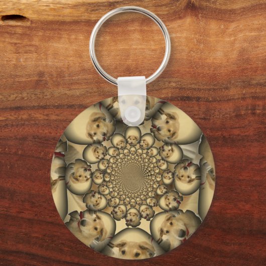 Puppy Kaleidoscoop Art Print Sleutelhanger (Voorkant)
