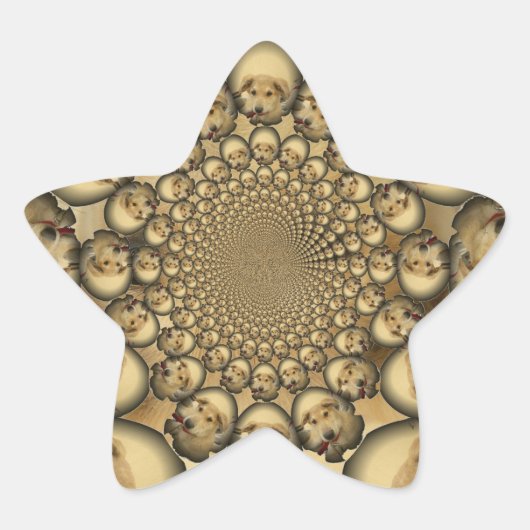 Puppy Kaleidoscoop Art Print Ster Sticker (Voorkant)
