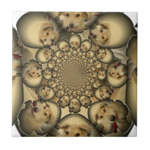 Puppy Kaleidoscoop Art Print Tegeltje