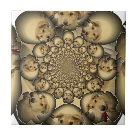 Puppy Kaleidoscoop Art Print Tegeltje (Voorkant)