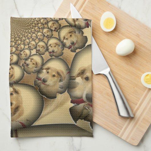 Puppy Kaleidoscoop Art Print Theedoek (Quarter Fold)