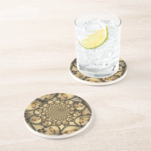 Puppy Kaleidoscoop Art Print Zandsteen Onderzetter (Zijkant)