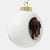 Puppy Keramische Bal Ornament (Links)