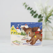 puppy kerst feestdagenkaart (Staand voorkant)