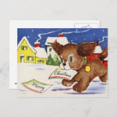 puppy kerst feestdagenkaart (Voorkant / Achterkant)