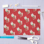 Puppy Kerst Husky Pommeranian Shiba Santa Dog Tissuepapier (Craft)