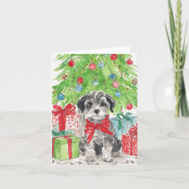 Puppy Kerst Waterverf Stationery Kaart