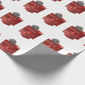 Puppy kerstcadeau cadeaupapier (Hoek)