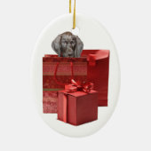 Puppy kerstcadeau keramisch ornament (Achterkant)