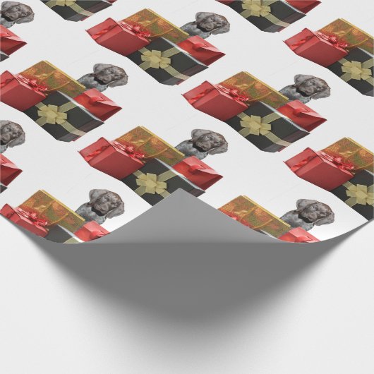 Puppy kerstcadeautjes cadeaupapier (Hoek)