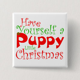 Puppy kerstfeestdag Button