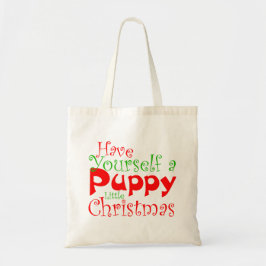 Puppy kerstfeestdag Canvas tas