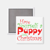 Puppy Kerstfeestdag Magnet (Voorkant / Achterkant)