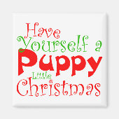 Puppy Kerstfeestdag Magnet (Voorkant)
