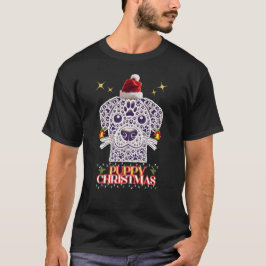 Puppy Kerstmis - feestelijk hondenontwerp T-shirt