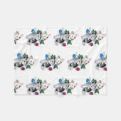 Puppy Kerstmis Fleece Deken (Voorkant (Horizontaal))