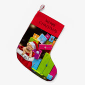 Puppy kerstmis met aangepaste naam. kleine kerstsok (Voorkant (Hangend))