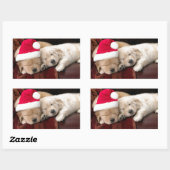 Puppy Kerstmis Rechthoekige Sticker (Vel)