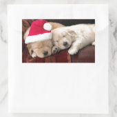 Puppy Kerstmis Rechthoekige Sticker (Tas)